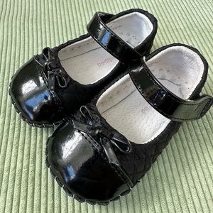 Pediped Black Quilted Mary Jane Shoes Toddler Early Walker 6-12M 4-4.5